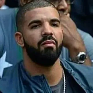 🍼 Drake Drake, rapper, musician, celebrity, portrait, black hair, beard telegram sticker