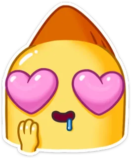 😍 Emoji, Olhos de coração, Amor, Desenho animado, Feliz, Expressão telegram sticker