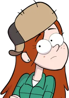 😳 Wendy Corduroy Gravity Falls wendy, gravity falls, dessin animé, personnage, fille, chapeau telegram sticker