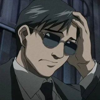 😅 Anime, Mann, Brille, Verwirrt, Ernst whatsapp sticker