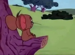 ➖ Jerry Tom and Jerry Cartoon, Maus, Sitzend, Traurig, Jerry Mouse telegram sticker