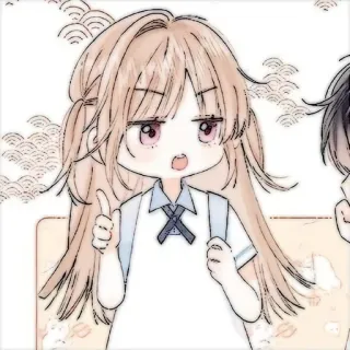 🍓 애니메이션, 만화, 여자, 교복, SD캐릭터 telegram sticker