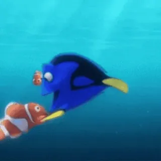 🥰 Dory Finding Nemo poisson, océan, animé, dessin animé, Némo, Dory telegram sticker