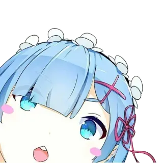 😳 Rem Anime, Chica, Linda, Dibujos animados, Rem, Sirvienta whatsapp sticker