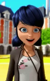 😃 Marinette Miraculous Ladybug cartoon, anime, character, girl, smiling, Marinette, Miraculous Ladybug whatsapp sticker