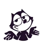 🤷 Felix the Cat Desenho animado, Gato, Preto e branco, Engraçado, Félix o gato, Desenho animado clássico whatsapp sticker