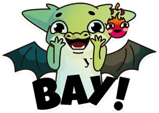 🤩 BAY! monster, dragon, cartoon, cute, flying whatsapp sticker