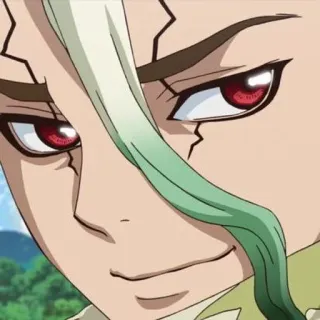 🥬 Senku Ishigami Dr. Stone Аниме, Dr. Stone, Сенку Ишигами, Персонаж, Манга whatsapp sticker