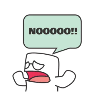 😩 NOOOOO!! 만화, 표정, 아니오, 거절, 절망, 슬픔, 애니메이션 telegram sticker