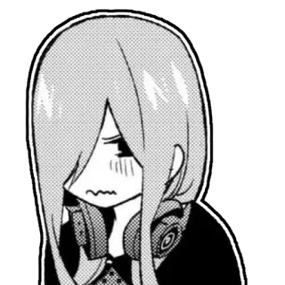 😖 Anime, Manga, Gadis, Lucu, Headphone whatsapp sticker