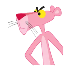 🤨 Pink Panther Cartone animato, Rosa, Pantera, Animazione telegram sticker