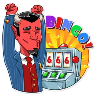 💰 Bingo! diabo, caça-níqueis, cassino, sorte, jogo de azar, bingo telegram sticker