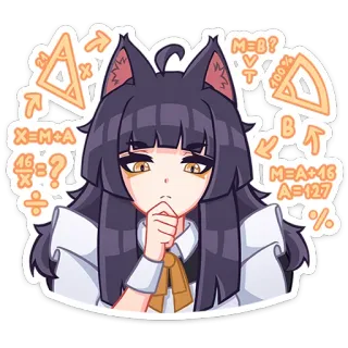 🤔 M=B?
T
V+W=X
M=A+46
A=127 คณิตศาสตร์, อนิเมะ, การ์ตูน, พีชคณิต, สมการ, การคิด telegram sticker