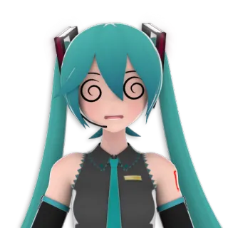 🌀 Hatsune Miku anime, vocaloid, hatsune miku, cartoon, niedlich, kawaii, schwindelig telegram sticker