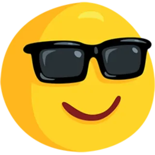 😎 Emoji, Smiley, Lunettes de soleil, Cool, Jaune, Visage telegram sticker