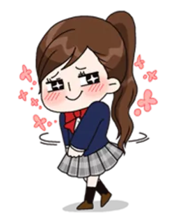 😳 Аниме, Девочка, Школьная форма, Краснеет whatsapp sticker