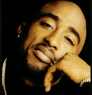 😏 Tupac Shakur rappeur, hip hop, musicien, portrait, 2Pac, artiste whatsapp sticker
