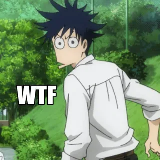 😮 WTF Anime, geschockt, lustig, Meme, wtf whatsapp sticker