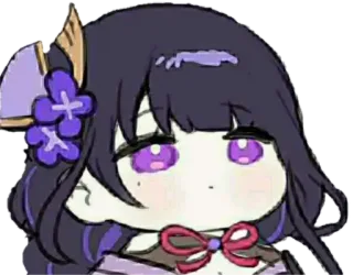🌟 Raiden Shogun Genshin Impact Anime, Kartun, Game, Chibi, Lucu, Ungu, Raiden Shogun, Genshin Impact telegram sticker