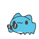 😎 cute, blob, blue, cartoon, sticker telegram sticker