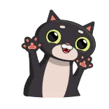 👋 gatto, adesivo, carino, cartone animato, animale, saluto telegram sticker