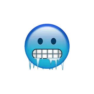 🥶 Emoji, Kalt, Eiskalt, Winter, Blau, Eis telegram sticker