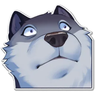 😗 หมาป่า, สัตว์, การ์ตูน, มีม, doge, สีหน้า telegram sticker