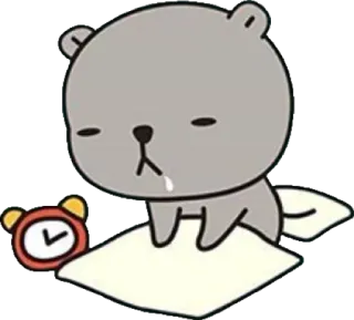 😪 bear, sleepy, cute, alarm clock, cartoon, animal, sleeping, lazy telegram sticker