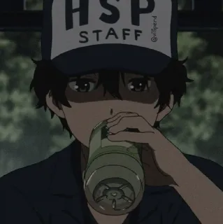 🎟 HSP STAFF Anime, Drinken, Personeel, Cartoon telegram sticker