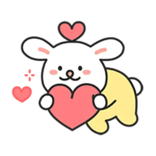 💬 kelinci, hati, lucu, cinta, hewan, kartun telegram sticker