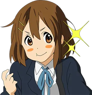 ☺️ Yui Hirasawa K-On! anime, cute, girl, school, smile telegram sticker