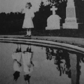 🖤 cemetery, grave, cross, girl, reflection, memorial telegram sticker