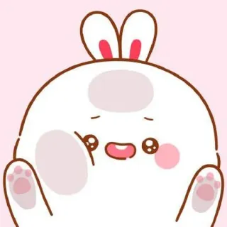 🍼 Dibujo animado, Conejo, Lindo, Animal, Rosa, Kawaii telegram sticker