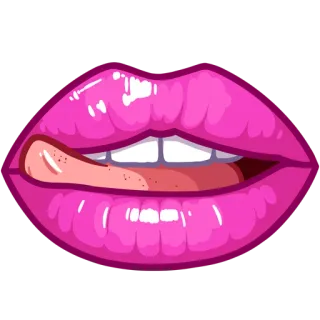 🐹 lips, gloss, pink, mouth, tongue, sexy, makeup telegram sticker