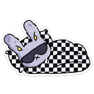 😴 兔子, 酷, 太阳镜, 格子, 贴纸, 卡通 telegram sticker