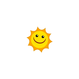 ☀️ sun, smile, happy, cartoon, weather telegram sticker