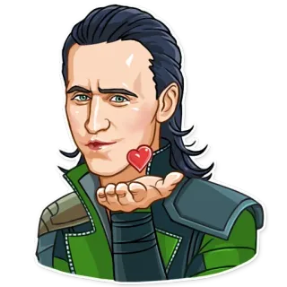😘 Loki Loki, Marvel, heart, character, Tom Hiddleston telegram sticker