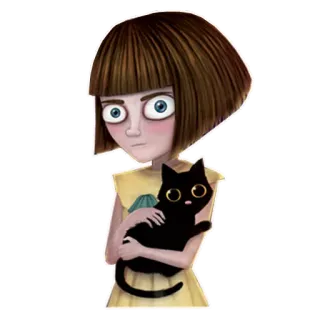 🐱 소녀, 고양이, 검은 고양이, 캐릭터, 만화 telegram sticker