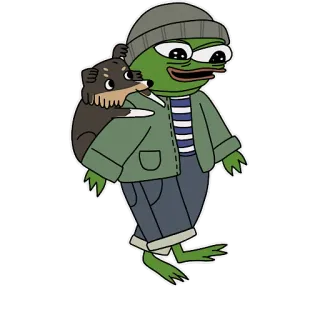 🚶‍♀️ Pepe the Frog Meme, Pepe, Kikker, Cartoon, Hond telegram sticker