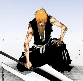 🗡 Ichigo Kurosaki Bleach Anime, Manga, Ichigo, Bleach, Spada, Personaggio telegram sticker