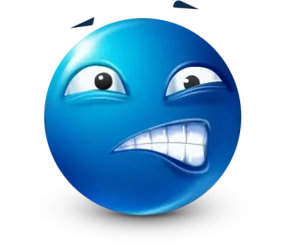 🤩 Emoji, Azul, Cara, Expresión, Meme whatsapp sticker