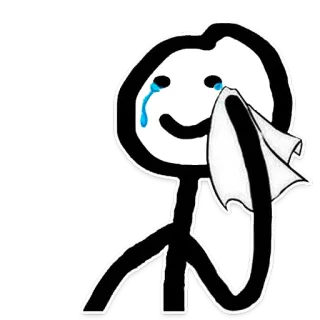 🤧 คนก้างปลา, ร้องไห้, เศร้า, น้ำตา, อารมณ์, การ์ตูน, เช็ดน้ำตา telegram sticker