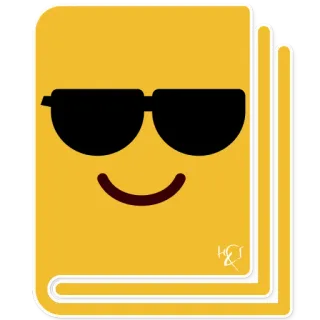 📔 libro, emoji, gafas de sol, guay, leyendo, inteligente telegram sticker