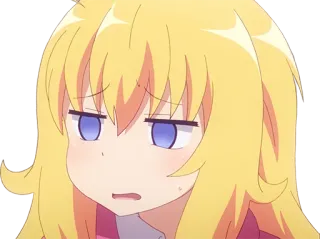 😒 anime, girl, blonde hair, bored, cute, character telegram sticker