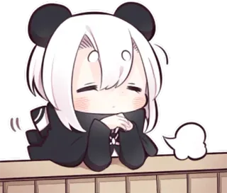 😐 panda, anime, girl, cute, chibi, kawaii telegram sticker