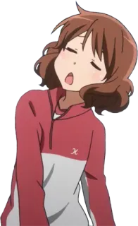 😪 Anime, schläfrig, Cartoon, gähnen, Mädchen telegram sticker