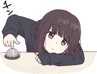 🔔 チン anime, manga, girl, bell telegram sticker