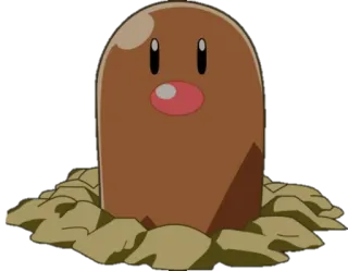 🔵 Diglett Taupiqueur, Pokémon, Type Sol, Jeu vidéo, Dessin animé telegram sticker