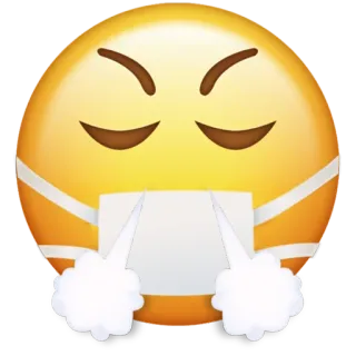 😤 Emoji, Sakit, Pilek, Flu, Penyakit, Tisu, Wajah, Bersin whatsapp sticker