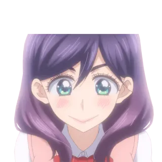 ☺️ anime, girl, cartoon, character, smile, eyes whatsapp sticker